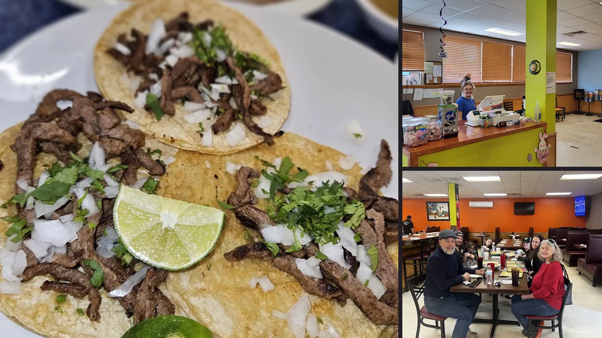 Colorful Mexican restaurant dining room
